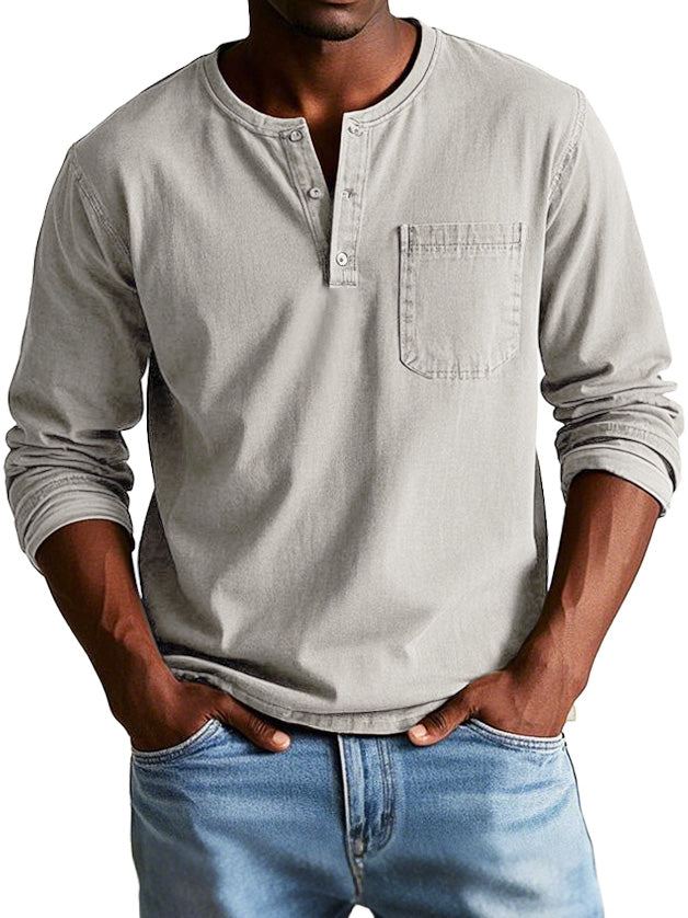 Samuel™ | Tidlös Henley Skjorta i Mjuk Kvalitet