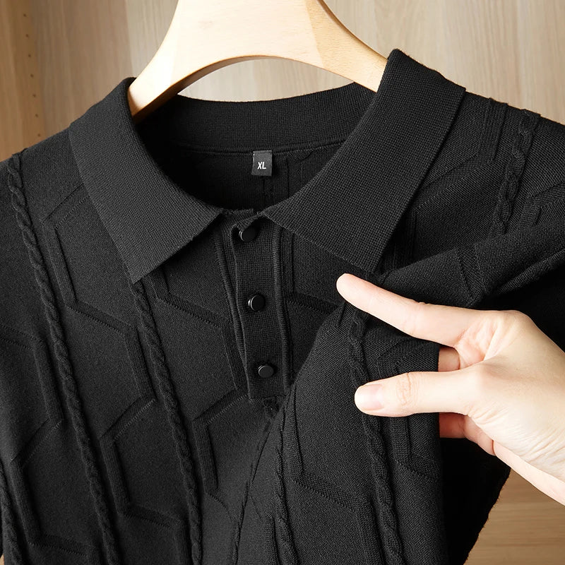Adam™ | Stilren och luftig Jacquard Pikétröja