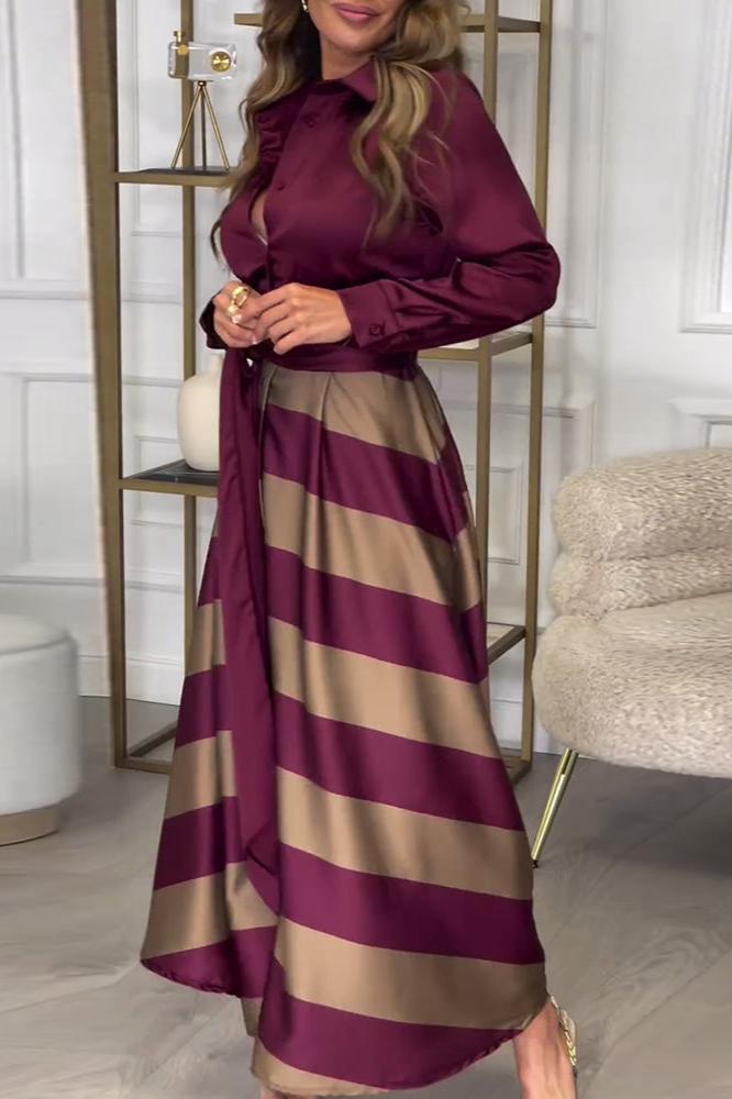 Ida™ | Elegant Randig Klänning