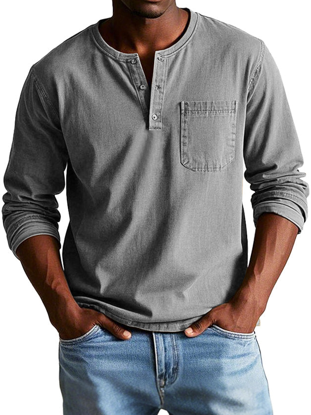 Samuel™ | Tidlös Henley Skjorta i Mjuk Kvalitet