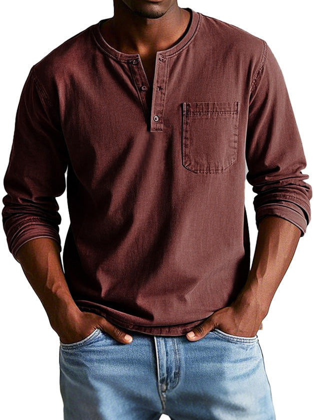 Samuel™ | Tidlös Henley Skjorta i Mjuk Kvalitet