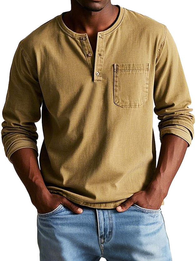 Samuel™ | Tidlös Henley Skjorta i Mjuk Kvalitet