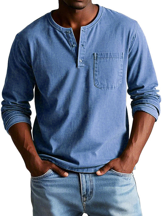 Samuel™ | Tidlös Henley Skjorta i Mjuk Kvalitet