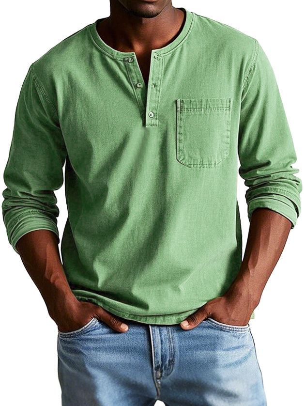 Samuel™ | Tidlös Henley Skjorta i Mjuk Kvalitet