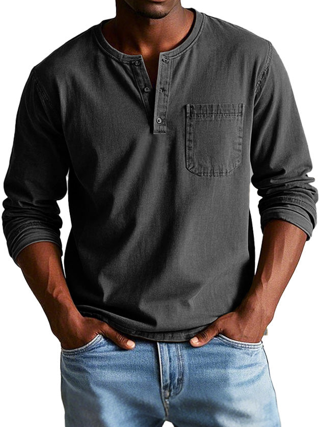 Samuel™ | Tidlös Henley Skjorta i Mjuk Kvalitet