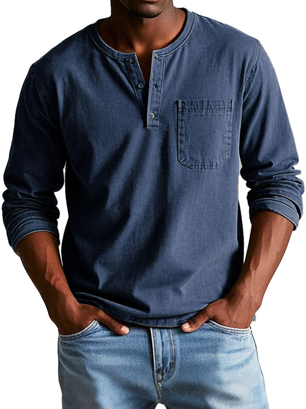 Samuel™ | Tidlös Henley Skjorta i Mjuk Kvalitet