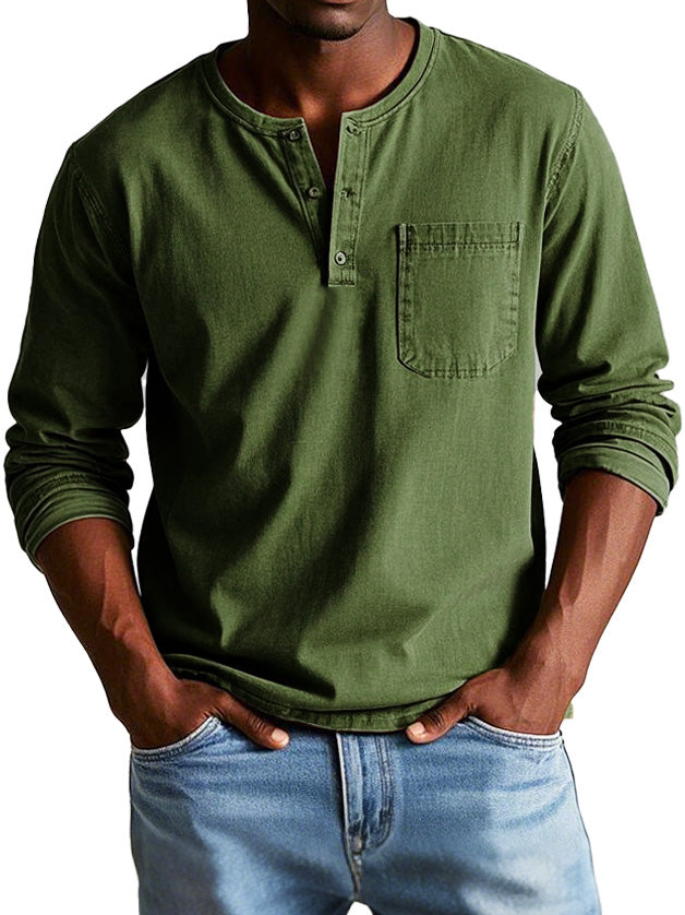 Samuel™ | Tidlös Henley Skjorta i Mjuk Kvalitet