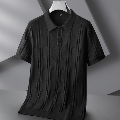 Adam™ | Stilren och luftig Jacquard Pikétröja