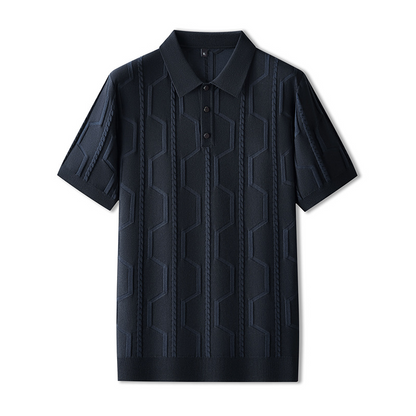 Adam™ | Stilren och luftig Jacquard Pikétröja