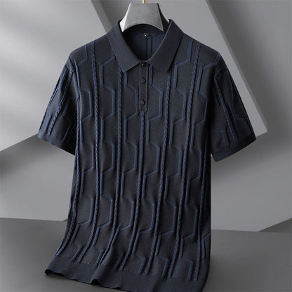 Adam™ | Stilren och luftig Jacquard Pikétröja