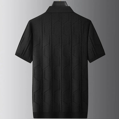 Adam™ | Stilren och luftig Jacquard Pikétröja
